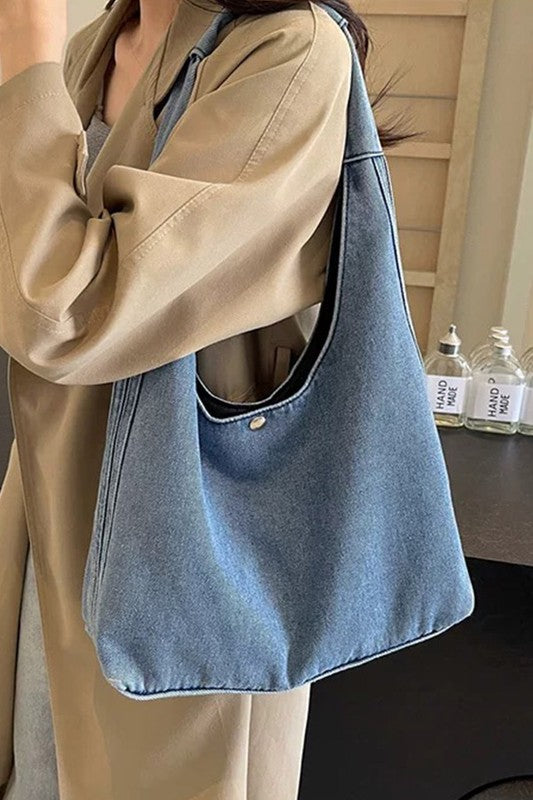 Denim Oversize Hobo Bag