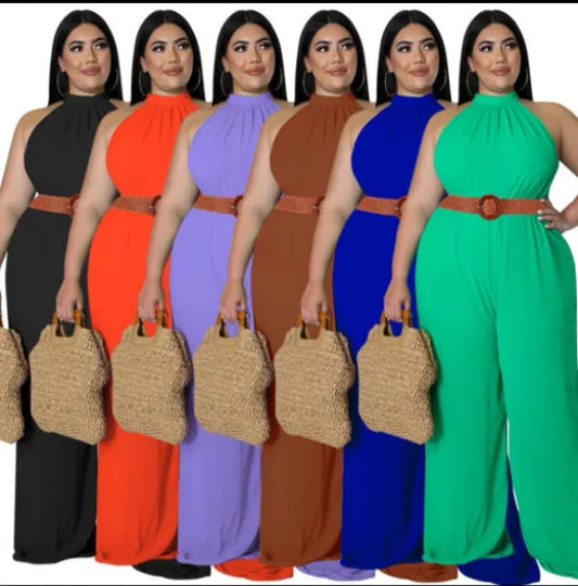 Sexy Wide Leg Jumsuit with belt