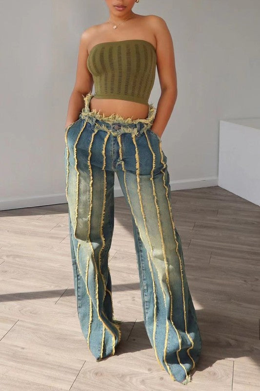 Frayed High Waisted Jeans