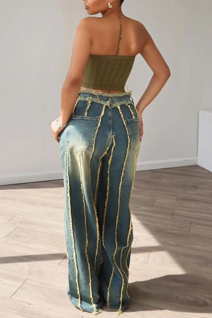Frayed High Waisted Jeans