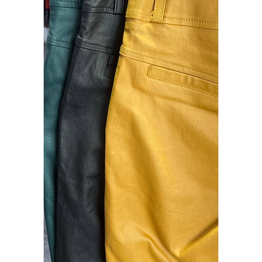 PLUS SIZE PU LEATHER SKINNY PANTS