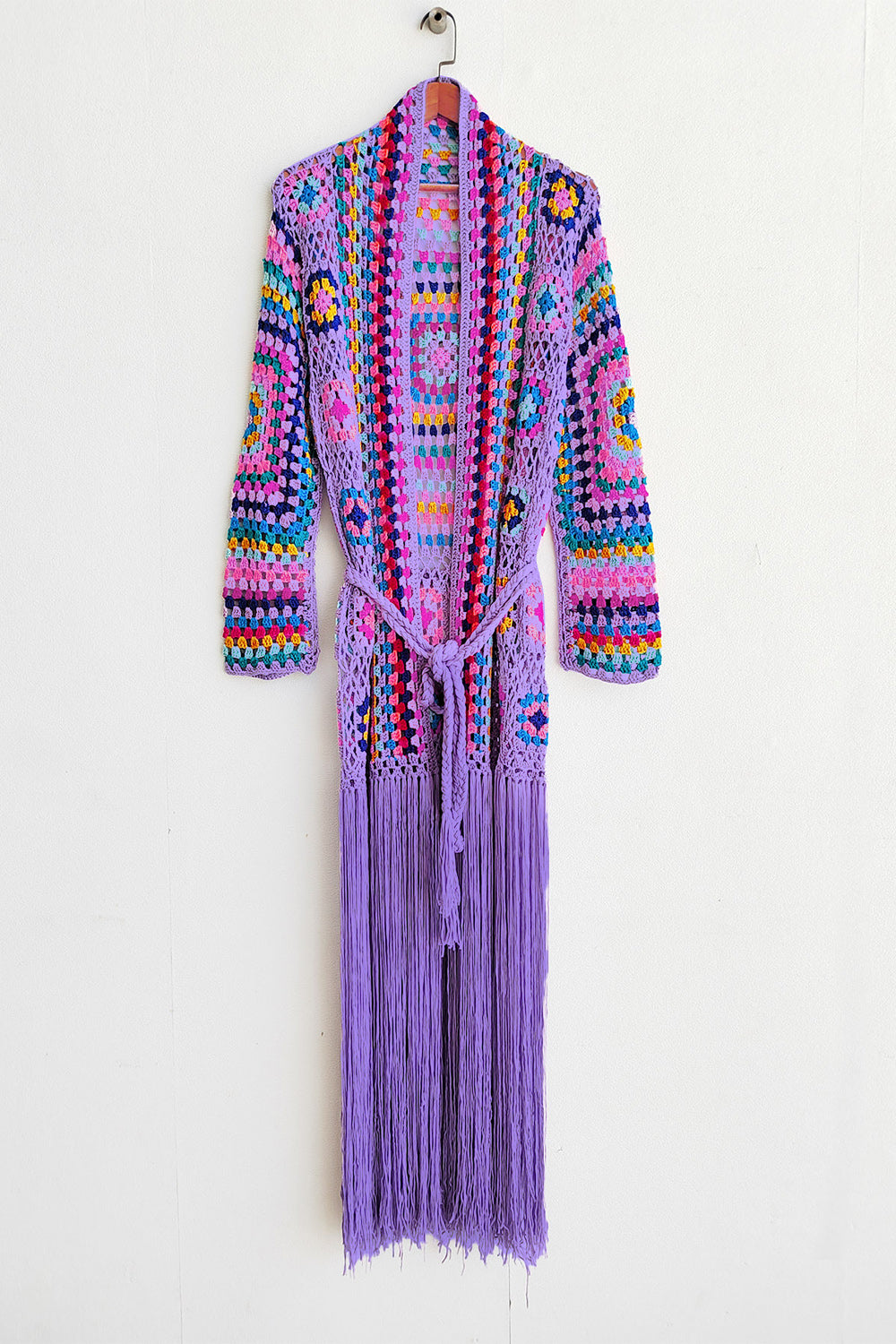 Fringe Tied Long Sleeve Cardigan