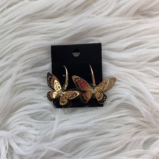 Gold butterfly earrings