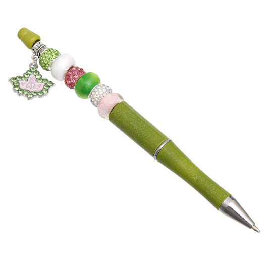 AKA Sorority Bling Bead and Ivy Charm  Pen