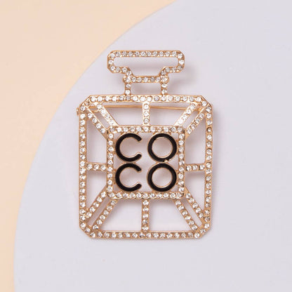 Perfume Shape Rhinestone Brooch