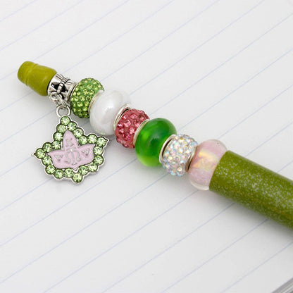 AKA Sorority Bling Bead and Ivy Charm  Pen