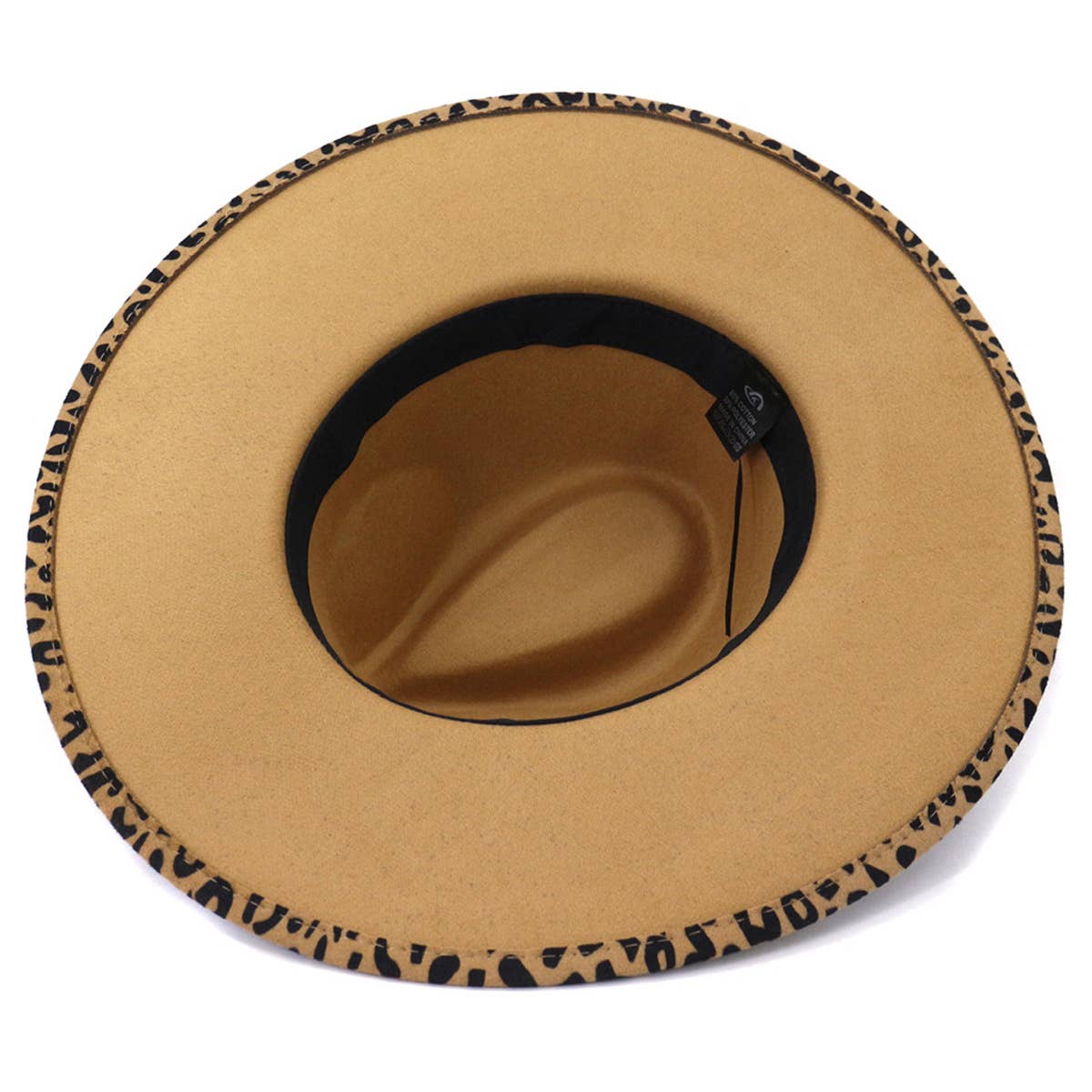 Wide Brim Peach Heart Leopard  Fedora Hat