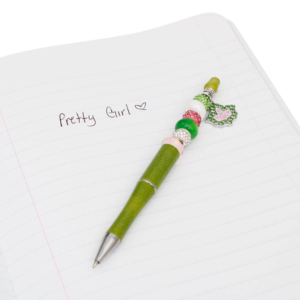 AKA Sorority Bling Bead and Ivy Charm  Pen