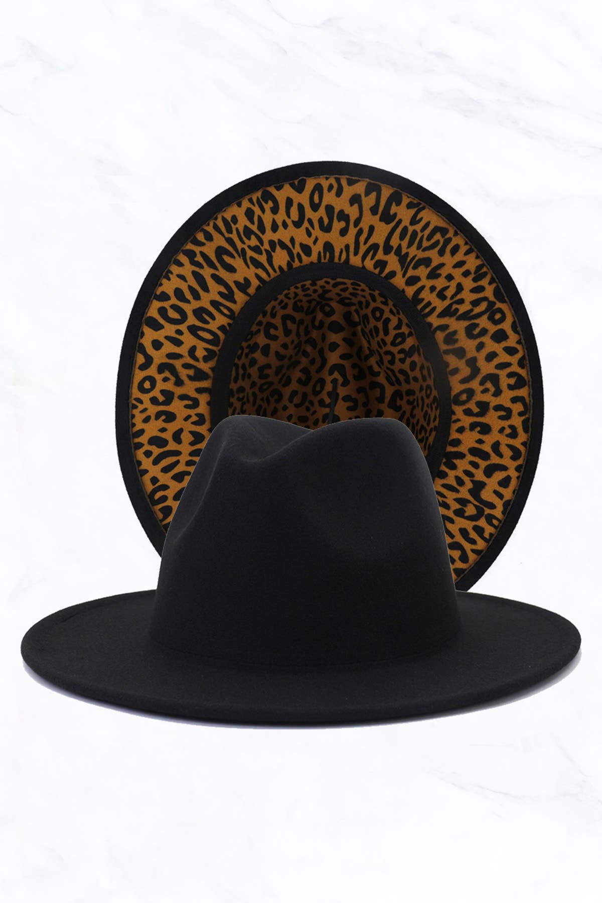 Leopard Bottom Fedora