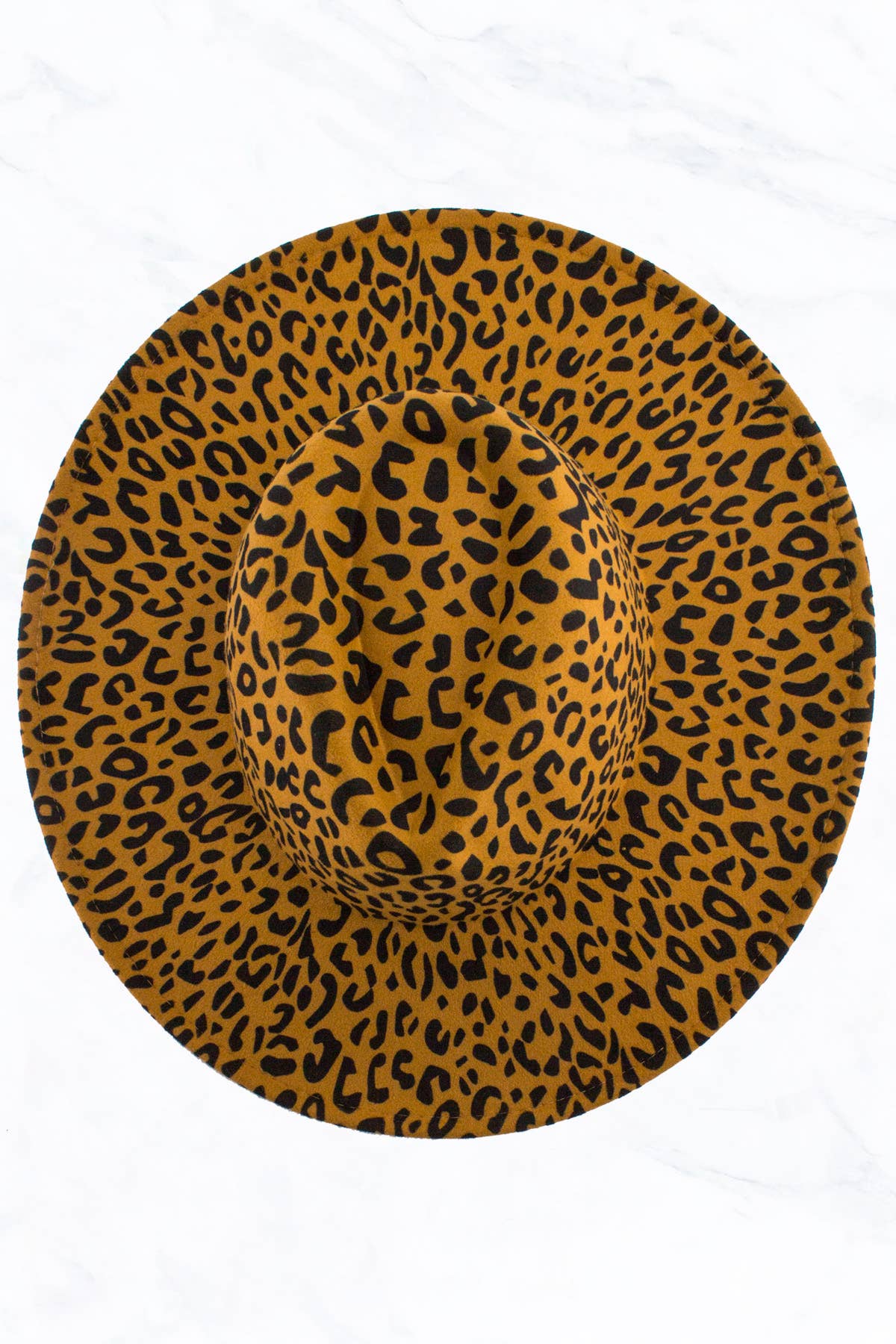 Wide Brim Peach Heart Leopard  Fedora Hat