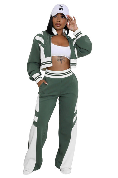 WOMEN FASHION CASUAL TWO PIECE PANT SET