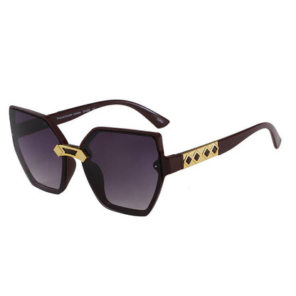Cateye Frame With Gold Decor Arm Sunglasses F3221