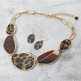 Leopard Print Necklace Set