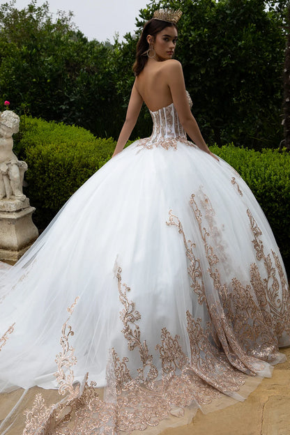 Bishop Sleeve Bolero Lavish Ball  Gown