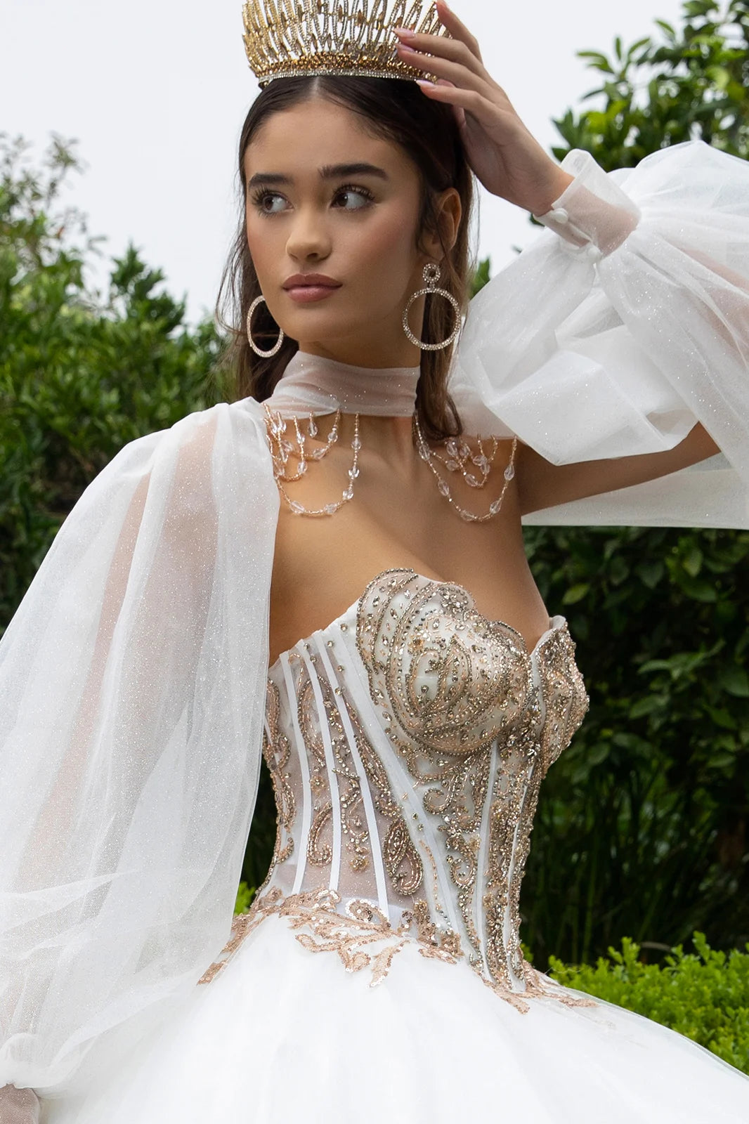Bishop Sleeve Bolero Lavish Ball  Gown