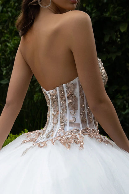 Bishop Sleeve Bolero Lavish Ball  Gown