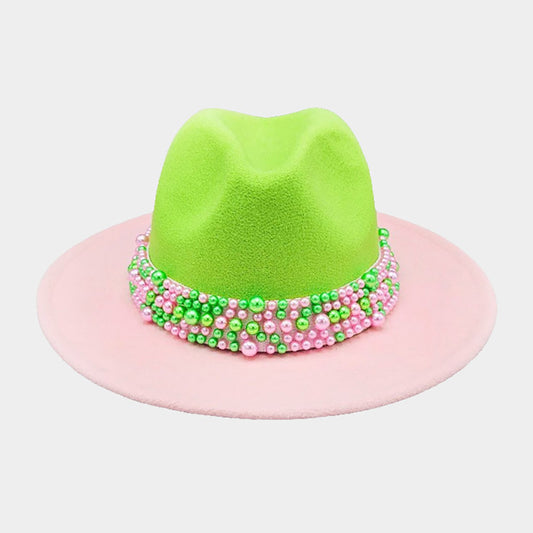 Pink and Green Fedora