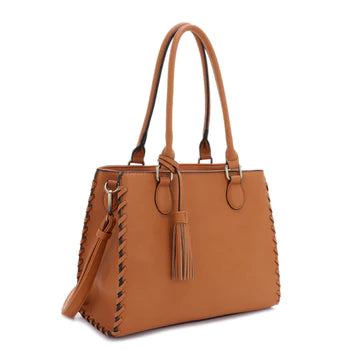 LIONESS CONCEALED CARRY SATCHEL BAG WITH TASSEL