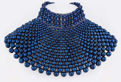 Luxurious Pearl Collar Necklace Set