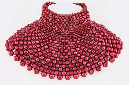 Luxurious Pearl Collar Necklace Set