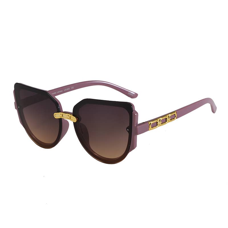 Trendy Frame With Gold Decor Arm Sunglasses 3225