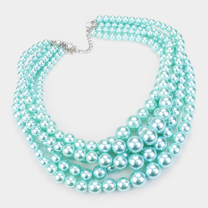 Layered Pearl Necklace Set