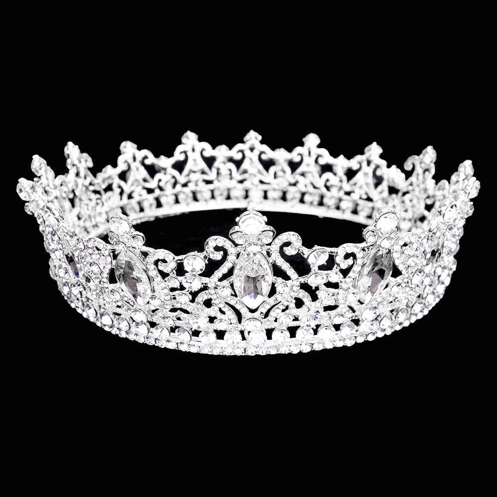 Marquise Crystal Rhinestone Vine Pageant Crown Tiara