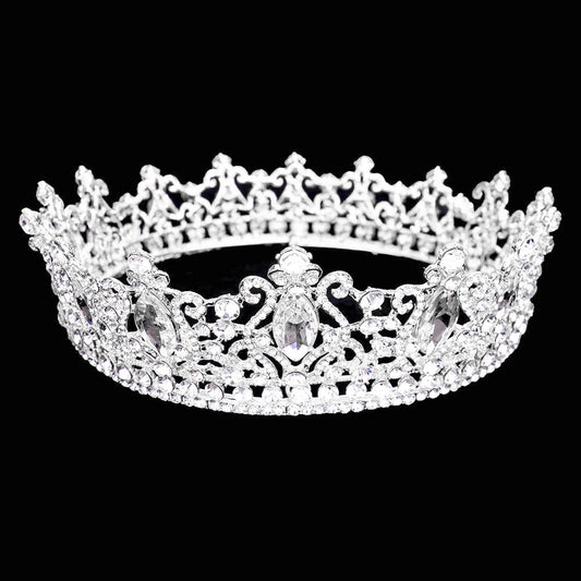 Marquise Crystal Rhinestone Vine Pageant Crown Tiara