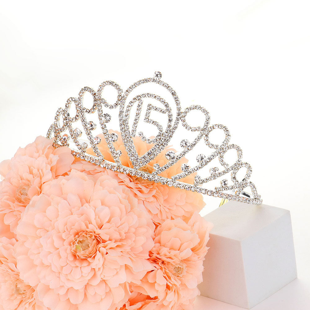 Sweet 15 Rhinestone Paved Birthday Party Princess Tiara