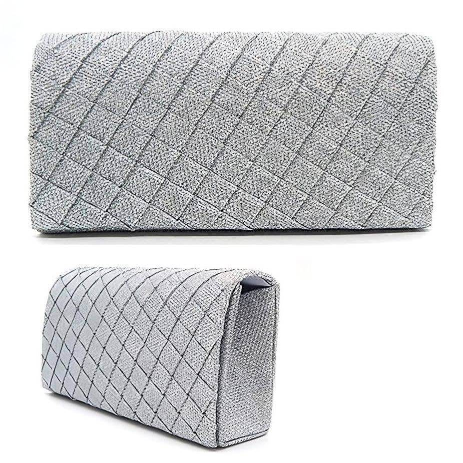 Glitter Quilted Pattern Evening Clutch BAG