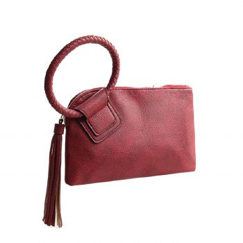 Faux Leather Wristlet Clutch