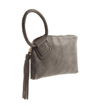 Faux Leather Wristlet Clutch