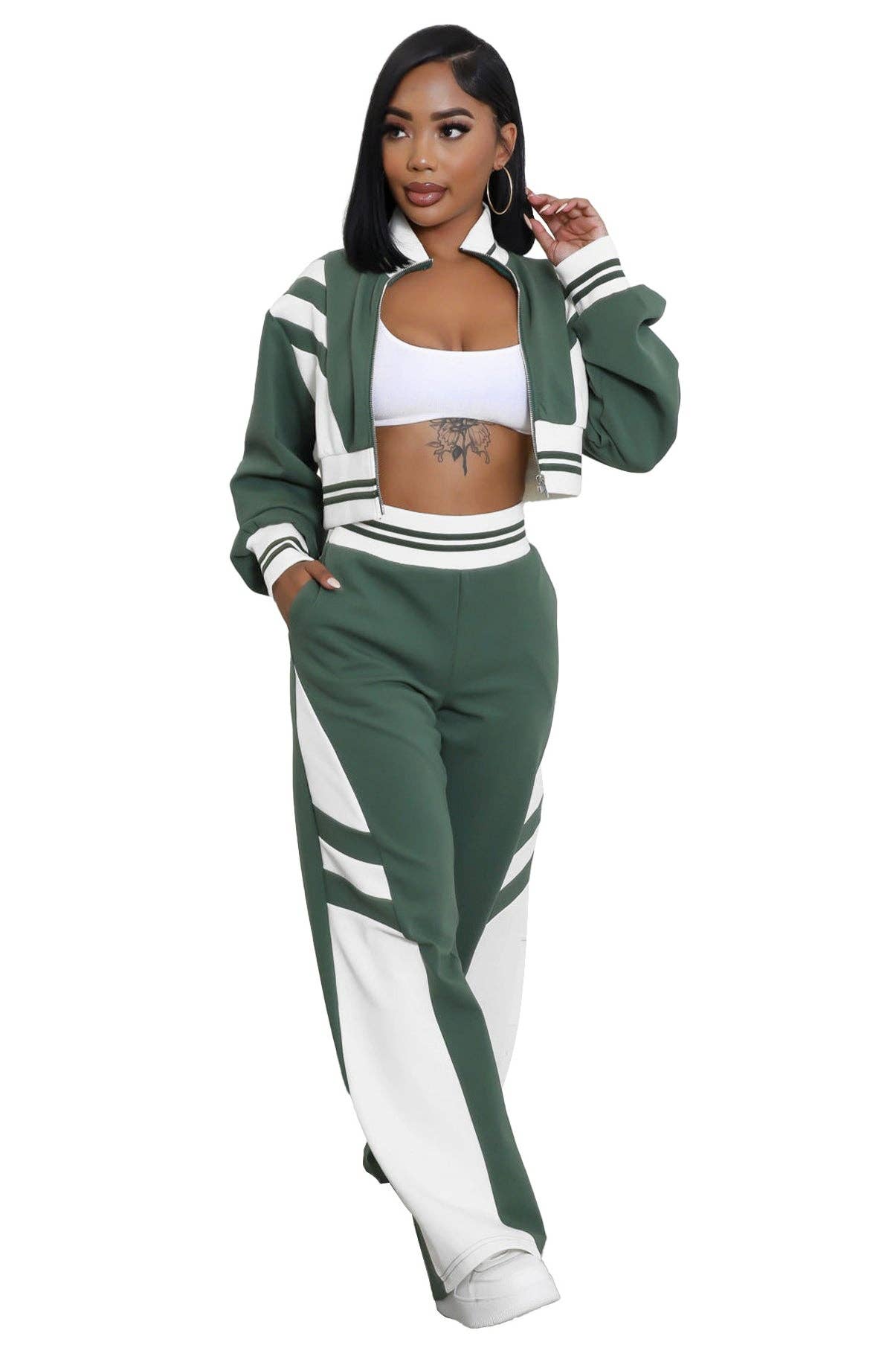 WOMEN FASHION CASUAL TWO PIECE PANT SET