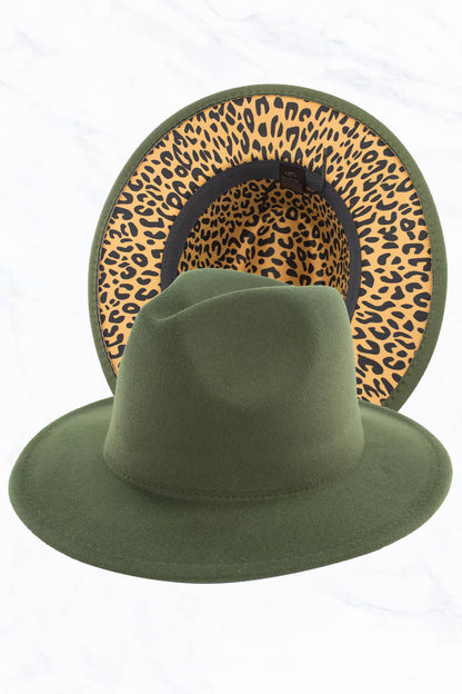 Leopard Bottom Fedora