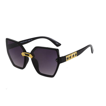 Cateye Frame With Gold Decor Arm Sunglasses F3221