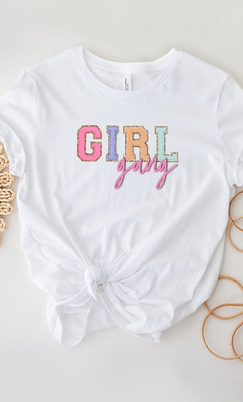 Girl Gang Faux Chenille Letters PLUS Graphic Tee