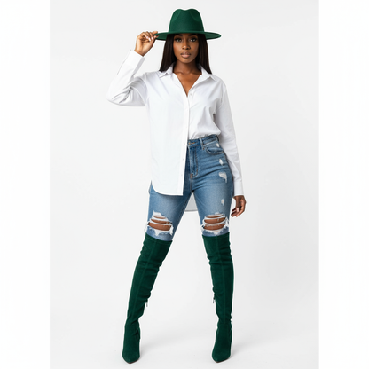 Can she be wear one of the hats from the product picture