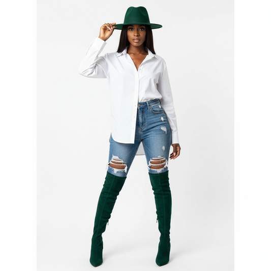 Can she be wear one of the hats from the product picture