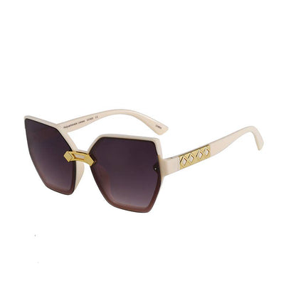 Cateye Frame With Gold Decor Arm Sunglasses F3221