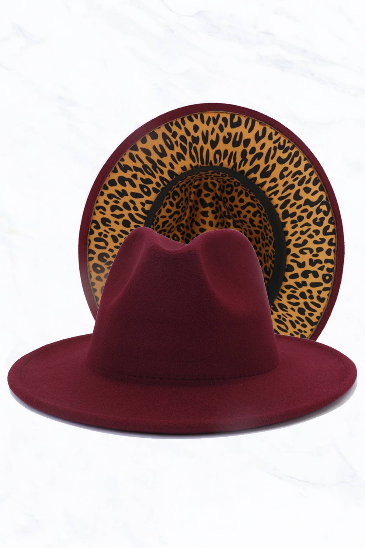 Leopard Bottom Fedora
