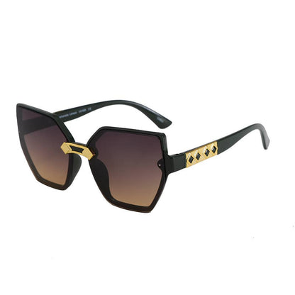 Cateye Frame With Gold Decor Arm Sunglasses F3221