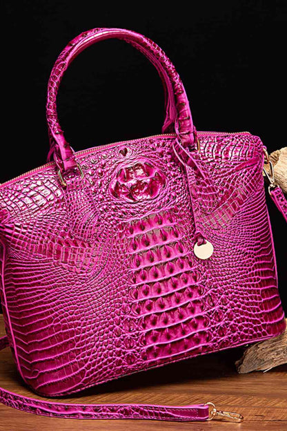 Faux Leather Crocodile Handbag