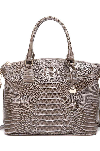 Faux Leather Crocodile Handbag