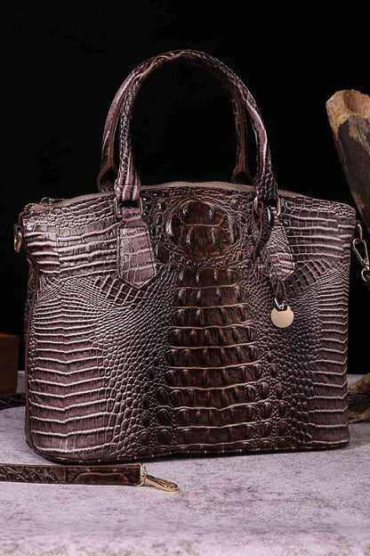 Gradient PU Leather Crocodile Handbag