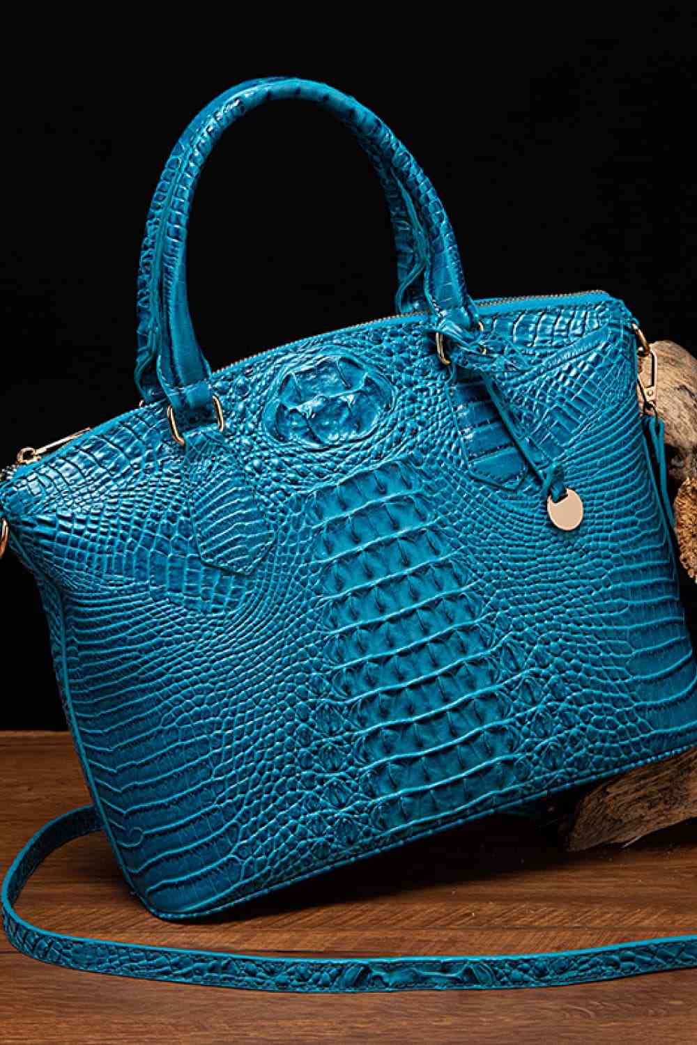 Faux Leather Crocodile Handbag