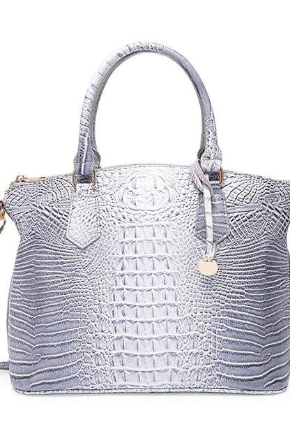 Faux Leather Crocodile Handbag